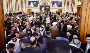 تقرير مصور .. السيد الحكيم يقيم مجلس الفاتحة على روح الفقيد السيد حسين محمد هادي الصدر (رحمه الله)،