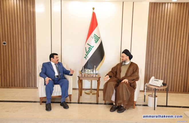 سەید حەكیم پێشوازی لەشێخ عامر ئەلفایز دەكات و لەگەڵی باسی پاش هەڵبژاردنەكان دەكات