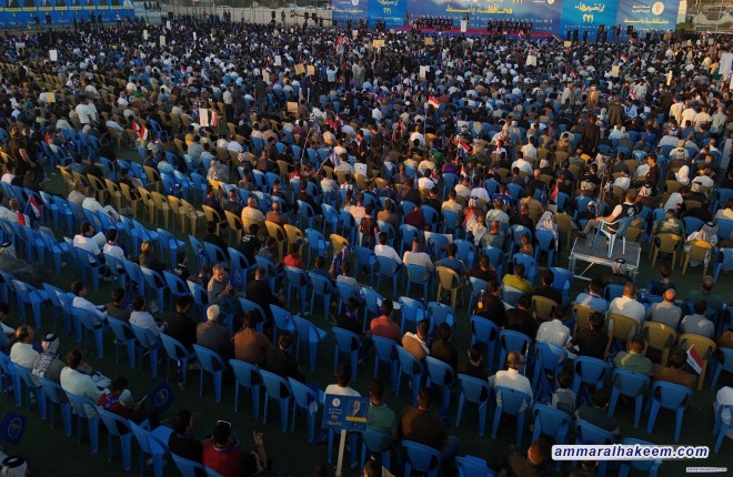 السيد الحكيم يدعو إلى حكومة وحدة وطنية وبرامج واقعية تنهض بالعراق وتخدم مواطنيه