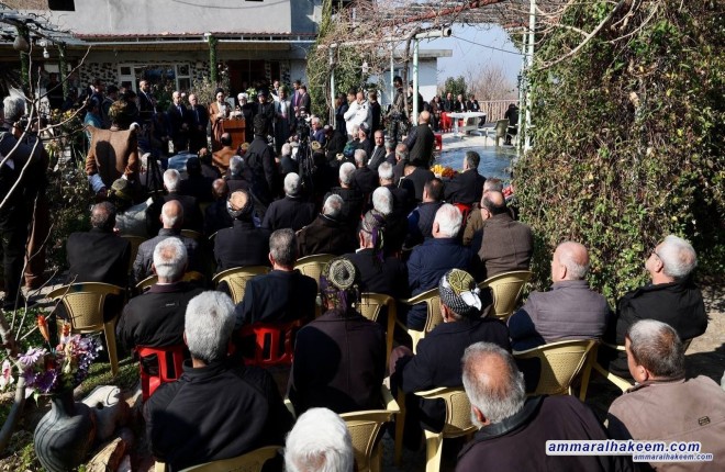 سەماحەتی حەكیم سەردانی میوانخانەی عەشیرەتی هەورامی لە حەلەبجە  كرد و دووپاتی لە قووڵی پەیوەندی عەرەب و كورد كردەوە