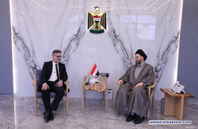 Sayyid Al-Hakeem Highlights Economic Partnerships, Urges Faster Government Formation, Supports Regional Stability to EU Ambassador