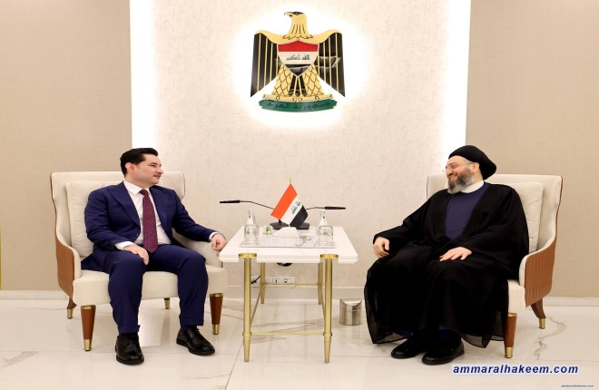 السيد الحكيم يلتقي وفد الديمقراطي الكردستاني ويؤكد على الاستقرار وتسريع انتخاب الرئيس وتشكيل الحكومة