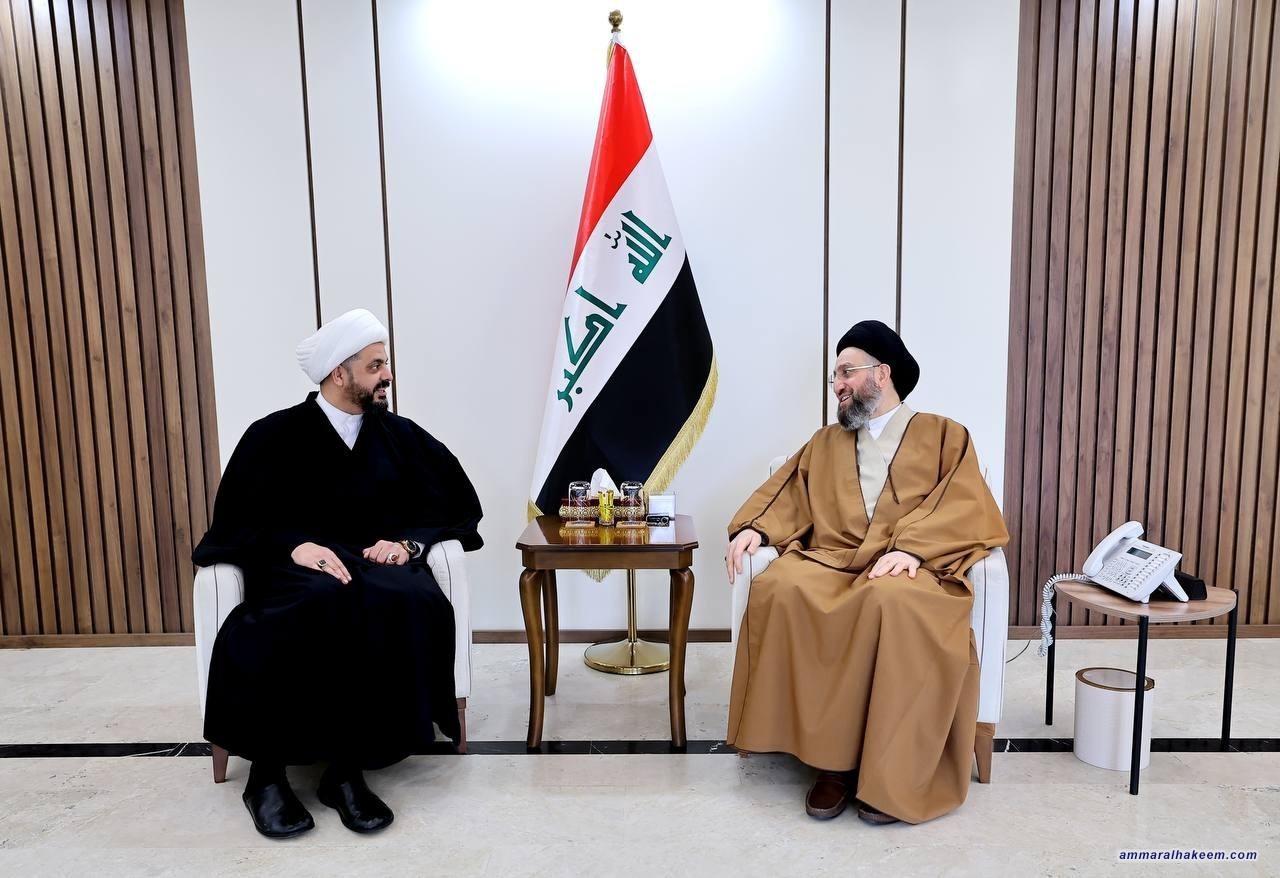 Sayyid Al-Hakeem Receives Sheikh Qais Al-Khazali in His Office