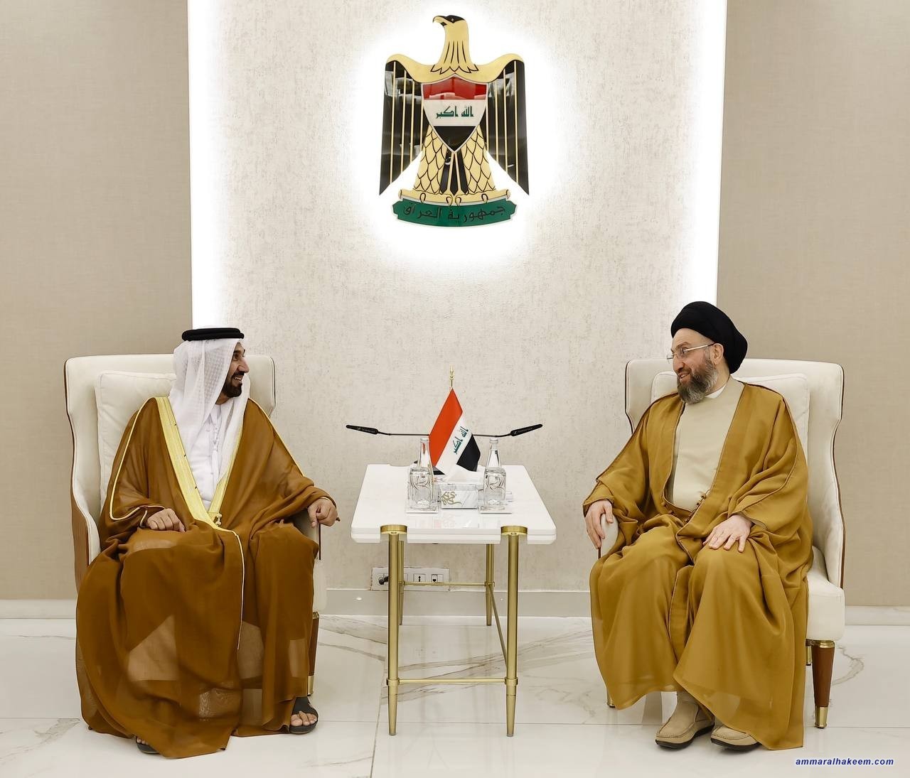 Sayyid Al-Hakeem Receives Arab Parliament Speaker, Stresses Unified Arab Positions Importance, Institutional Role to Facing Challenges