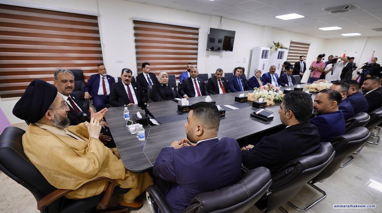 سەماحەتی حەكیم لە زانكۆی فەلوجە: داوا لە زانكۆكان دەكەین لە بنیات نان و ڕووبەڕووبوونەوەی ڕكابەرییەكانی كۆمەڵگە بەشداربن