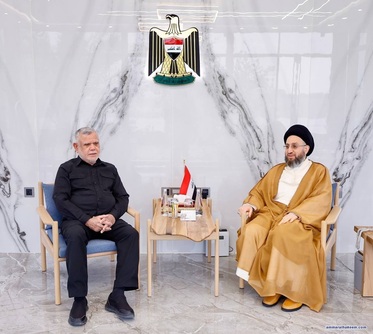 Sayyid Al-Hakeem Receives Badr Organization Secretary-General Hadi Al-Amiri, Stresses Need for Stability and Election Readiness