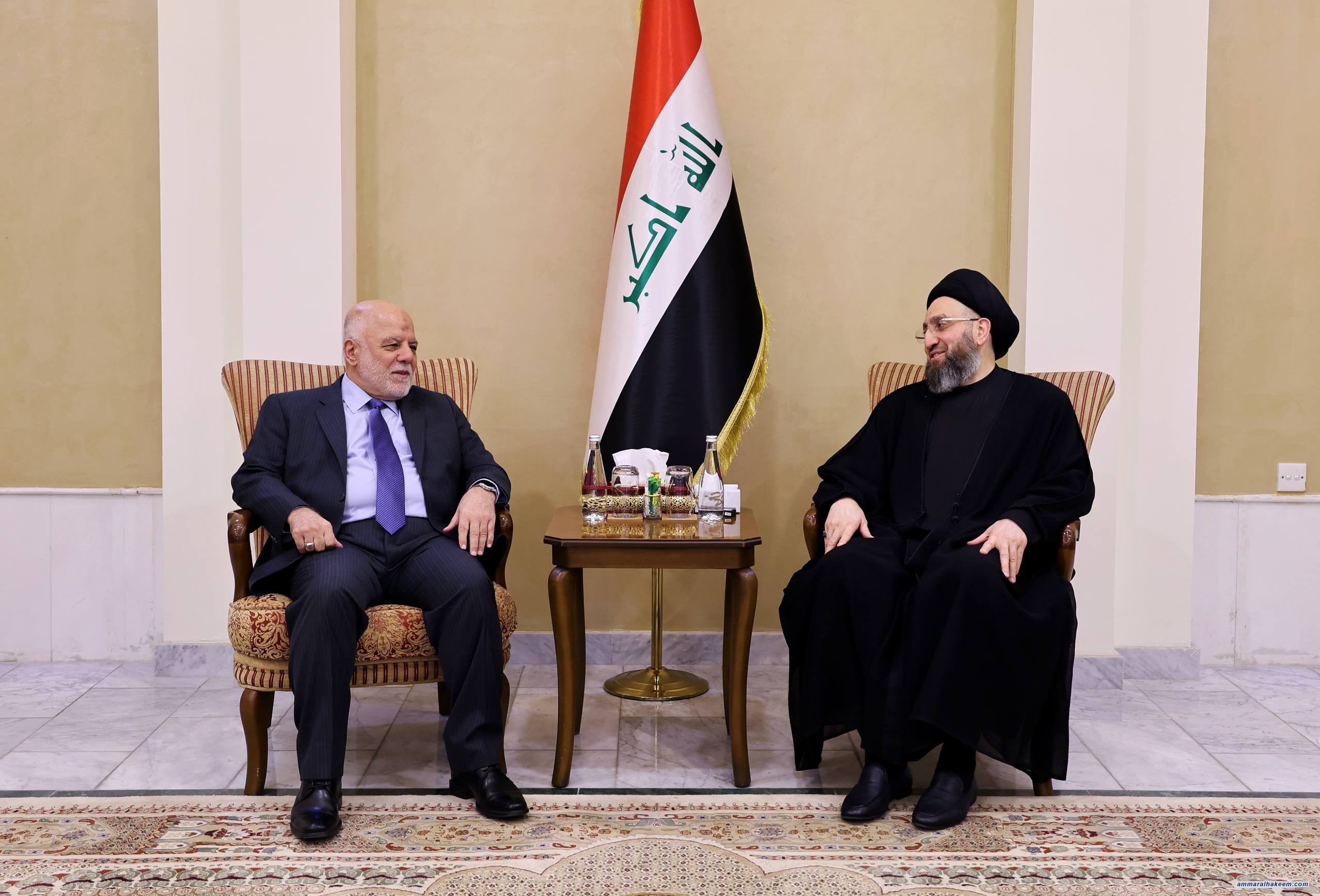 ءSayyid Al-Hakeem Receives Dr. Haider Al-Abadi, Stress Moderation, State-Building, Informed Electoral Participation Importance