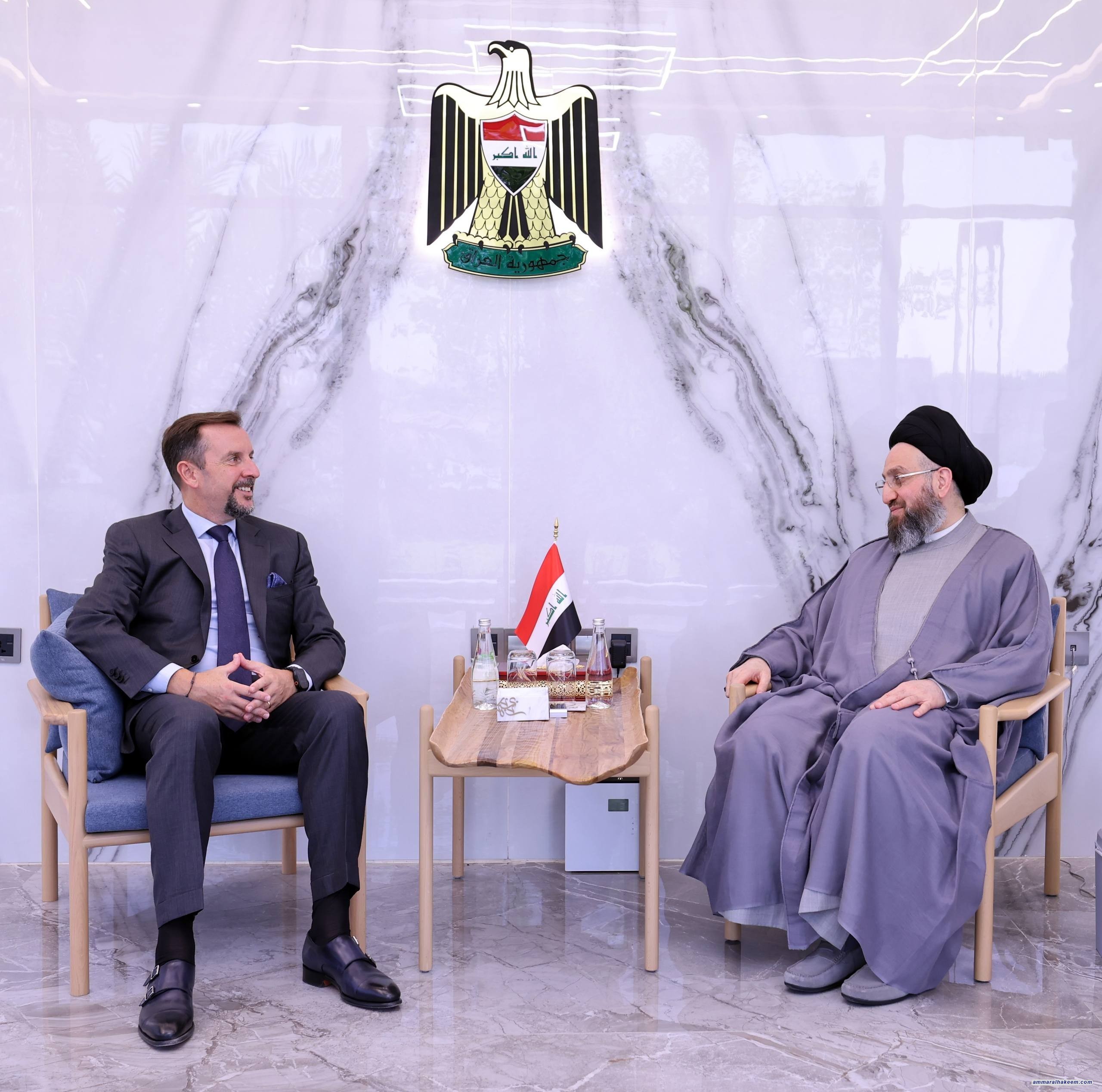 سەماحەتی حەكیم لەدیداری باڵیۆزی ئیتالیا گرنگی پتەوكردنی پەیوەندییە دووقۆلیەكانی عێراق و ئیتالیا دووپات دەكاتەوە