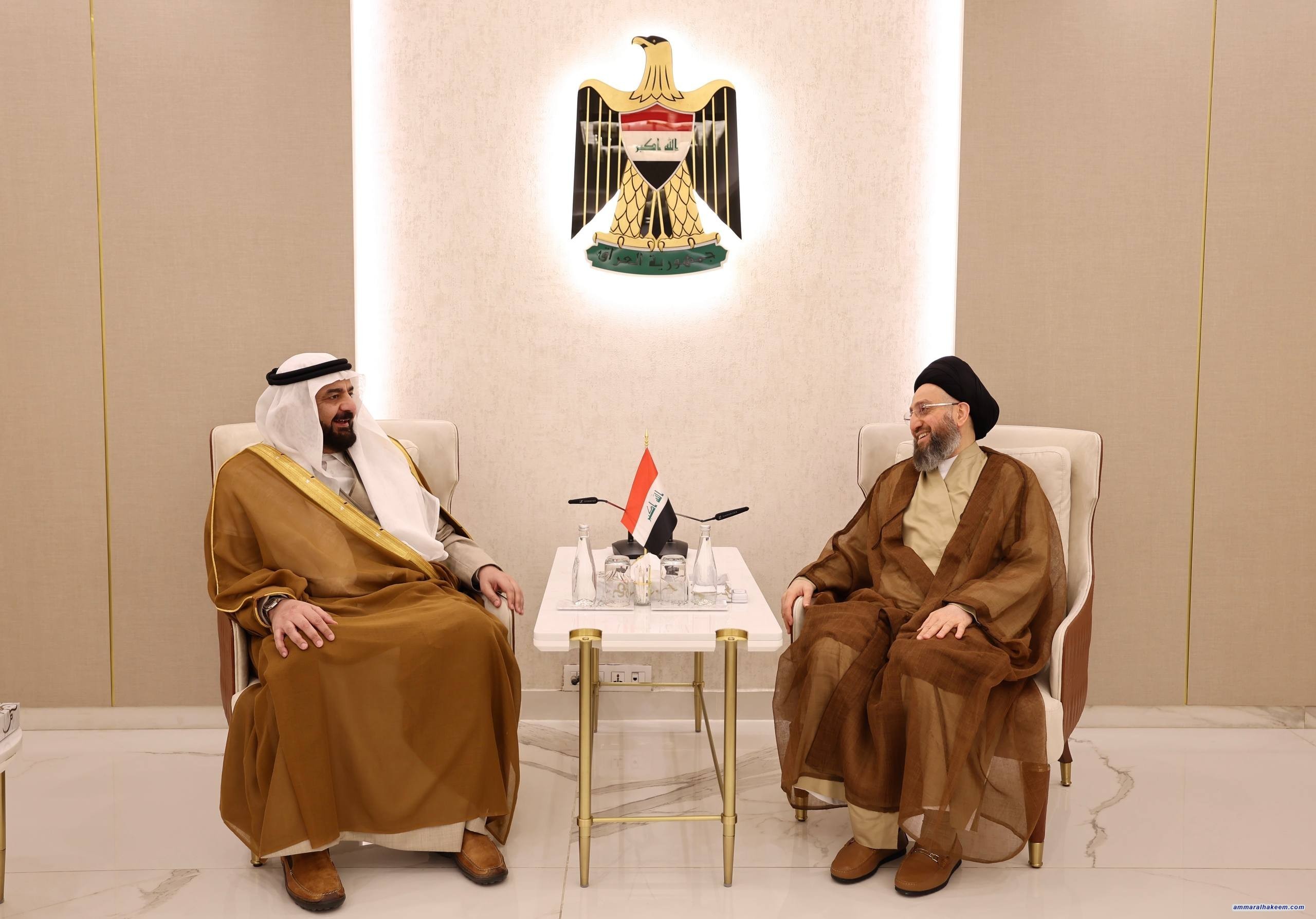 سەماحەتی حەكیم  چاوی بە شێخ عەبدوڵڵا ئەلحەمیدی ئەلجربا دەكەوێت و گرنگی بەردەواموونی پەیوەندییەكان  و پتەوكردنی یەكگرتنی كۆمەڵگە دووپاتدەكاتەوە