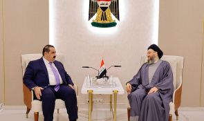 السيد الحكيم يستقبل السامرائي ويؤكد ضرورة الالتزام بالتوقيتات الدستورية وتحويل الإيجابيات إلى برامج عمل تعزّز الاستقرار